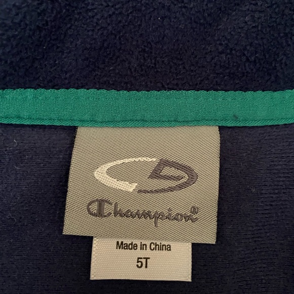 Champion Toddler Boy Blue Green Zip Up Sherpa Winter Fleece Jacket Size 5T - Picture 8 of 11